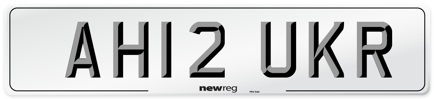 AH12 UKR Number Plate from New Reg